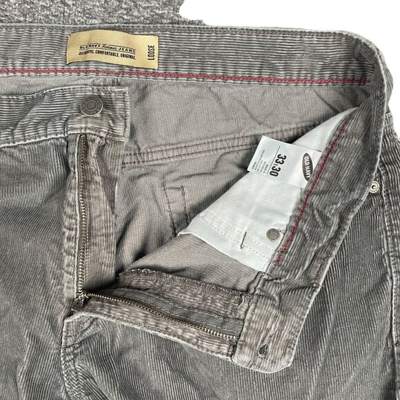 Old Navy Corduroy Pants Mens 33X30 Work Office Capsule Everyday Casual Loose Dad - Picture 3 of 13